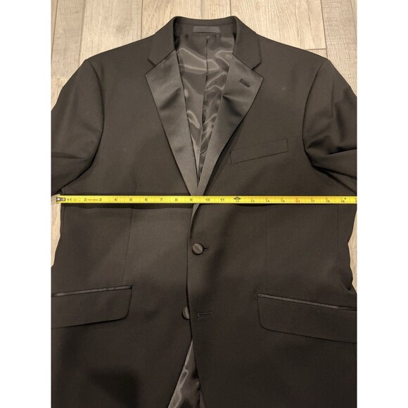 Kenneth Cole Reaction Tuxedo 40S Jacket 33x25 Pants Black Techni-Cole Slim Fit - Picture 8 of 14